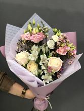 Букет цветов из:  Альстромерии, Розы и Лизиантусы #REPLACE_PRED# Горнозаводском