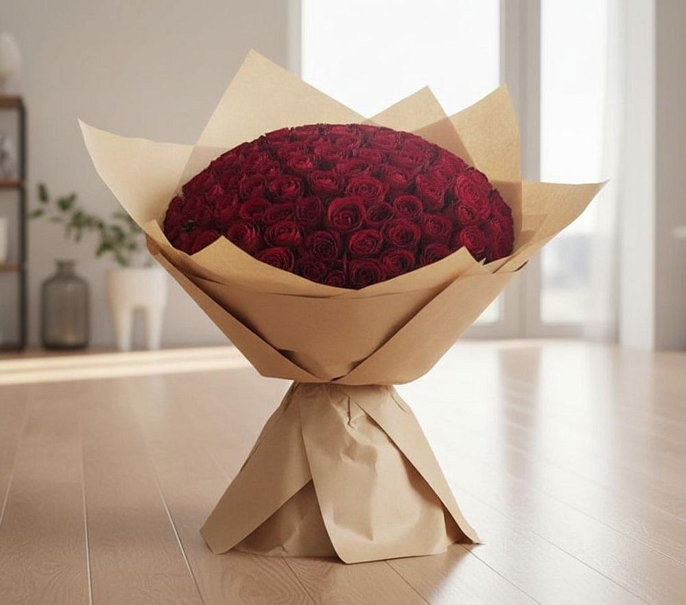 Букет 101 Красная роза в Горнозаводском