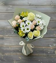 Букет цветов из:  Альстромерии, Розы и Хризантемы в Горнозаводском