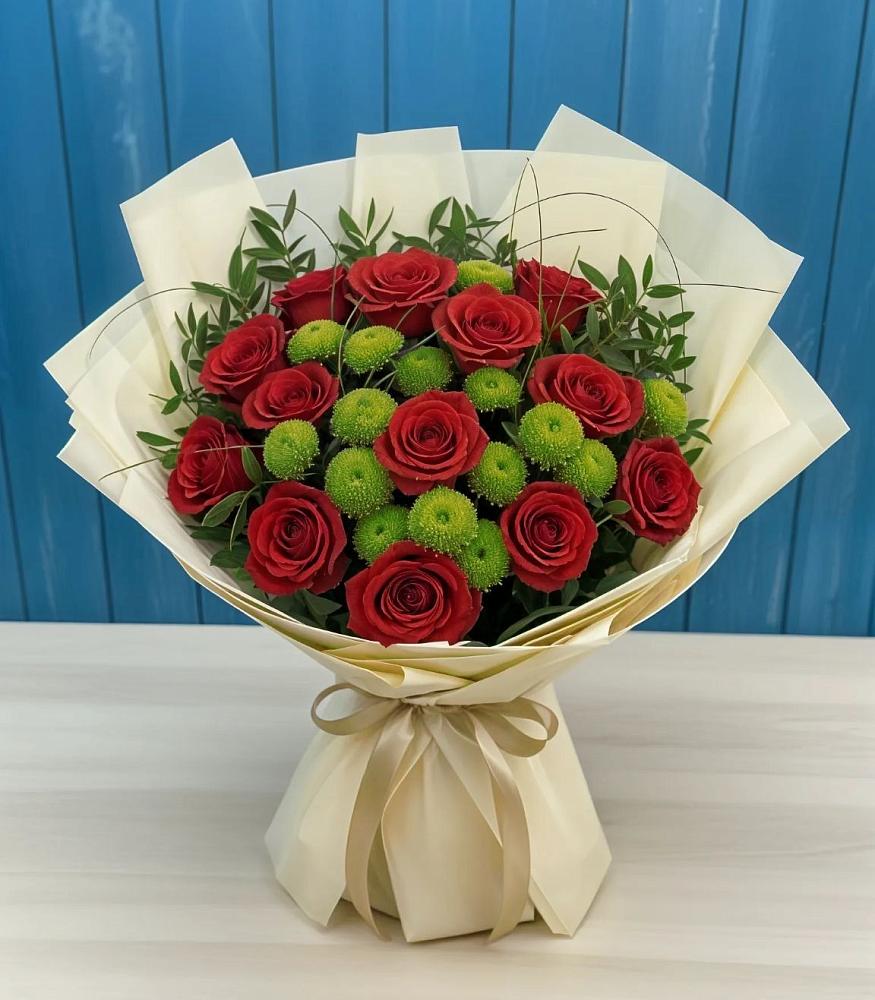 Букет цветов из: Розы и Хризантемы в Горнозаводском