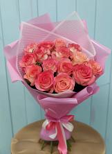 Букет 15 Розовых роз Равель в Горнозаводском
